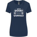When in Doubt Workout Gym Training Top Womens Wider Cut T-Shirt Navy Blue