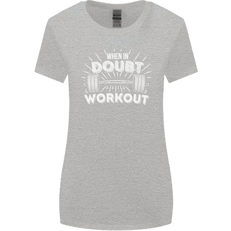 When in Doubt Workout Gym Training Top Womens Wider Cut T-Shirt Sports Grey