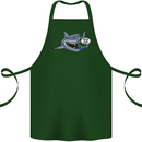 Where Are the Sharks? Scuba Diving Diver Cotton Apron 100% Organic Forest Green