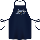 Where Are the Sharks? Scuba Diving Diver Cotton Apron 100% Organic Navy Blue