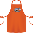 Where Are the Sharks? Scuba Diving Diver Cotton Apron 100% Organic Orange