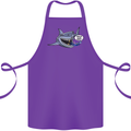 Where Are the Sharks? Scuba Diving Diver Cotton Apron 100% Organic Purple