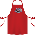 Where Are the Sharks? Scuba Diving Diver Cotton Apron 100% Organic Red