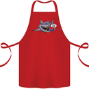 Where Are the Sharks? Scuba Diving Diver Cotton Apron 100% Organic Red