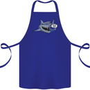 Where Are the Sharks? Scuba Diving Diver Cotton Apron 100% Organic Royal Blue