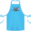 Where Are the Sharks? Scuba Diving Diver Cotton Apron 100% Organic Turquoise