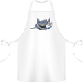 Where Are the Sharks? Scuba Diving Diver Cotton Apron 100% Organic White