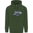 Where Are the Sharks? Scuba Diving Diver Mens 80% Cotton Hoodie Forest Green