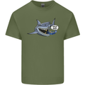 Where Are the Sharks? Scuba Diving Diver Mens Cotton T-Shirt Tee Top Military Green