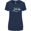 Where Are the Sharks? Scuba Diving Diver Womens Wider Cut T-Shirt Navy Blue