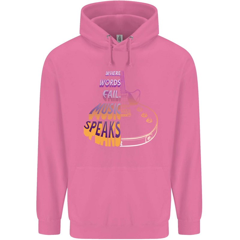 Where Words Fail Music Speaks Guitar Rock Childrens Kids Hoodie Azalea