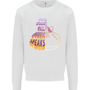 Where Words Fail Music Speaks Guitar Rock Kids Sweatshirt Jumper White