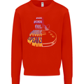 Where Words Fail Music Speaks Guitar Rock Mens Sweatshirt Jumper Bright Red