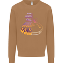 Where Words Fail Music Speaks Guitar Rock Mens Sweatshirt Jumper Caramel Latte