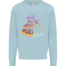 Where Words Fail Music Speaks Guitar Rock Mens Sweatshirt Jumper Light Blue