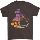 Where Words Fail Music Speaks Guitar Rock Mens T-Shirt Cotton Gildan Dark Chocolate