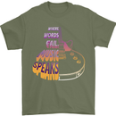 Where Words Fail Music Speaks Guitar Rock Mens T-Shirt Cotton Gildan Military Green