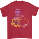 Where Words Fail Music Speaks Guitar Rock Mens T-Shirt Cotton Gildan Red