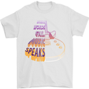 Where Words Fail Music Speaks Guitar Rock Mens T-Shirt Cotton Gildan White