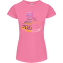 Where Words Fail Music Speaks Guitar Rock Womens Petite Cut T-Shirt Azalea