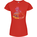 Where Words Fail Music Speaks Guitar Rock Womens Petite Cut T-Shirt Red