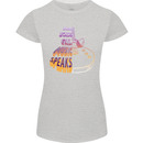 Where Words Fail Music Speaks Guitar Rock Womens Petite Cut T-Shirt Sports Grey