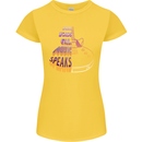 Where Words Fail Music Speaks Guitar Rock Womens Petite Cut T-Shirt Yellow