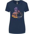 Where Words Fail Music Speaks Guitar Rock Womens Wider Cut T-Shirt Navy Blue