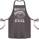Whistle While You Work Turbo Cars Cotton Apron 100% Organic Dark Grey