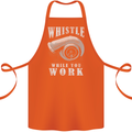 Whistle While You Work Turbo Cars Cotton Apron 100% Organic Orange