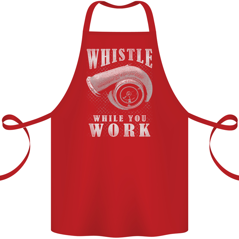 Whistle While You Work Turbo Cars Cotton Apron 100% Organic Red