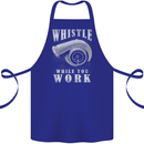 Whistle While You Work Turbo Cars Cotton Apron 100% Organic Royal Blue