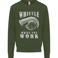 Whistle While You Work Turbo Cars Kids Sweatshirt Jumper Forest Green