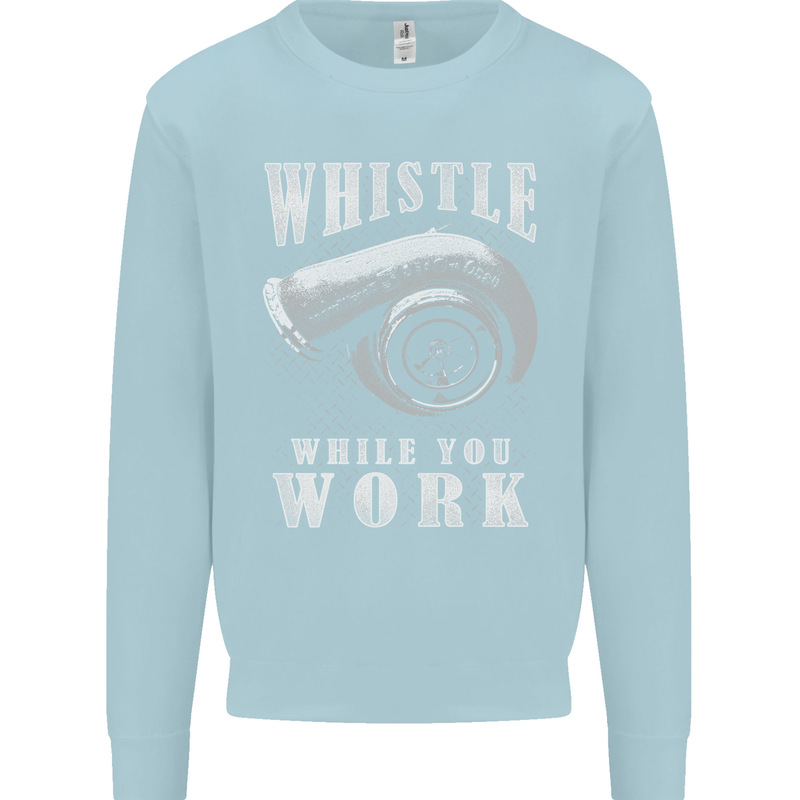 Whistle While You Work Turbo Cars Kids Sweatshirt Jumper Light Blue
