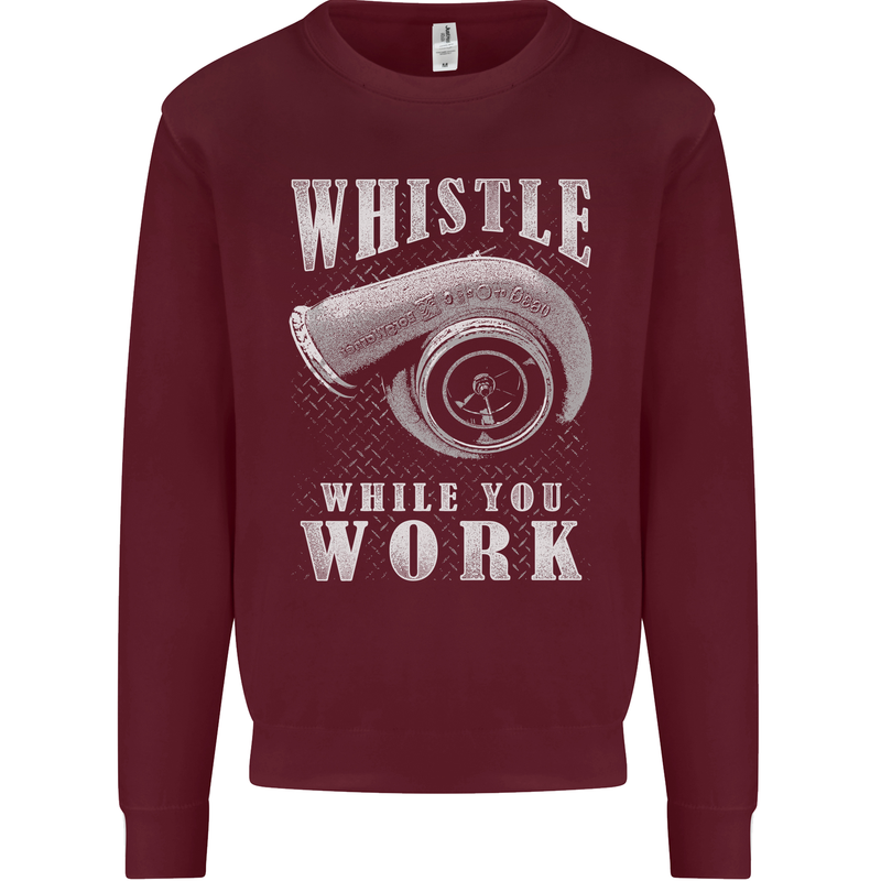Whistle While You Work Turbo Cars Kids Sweatshirt Jumper Maroon