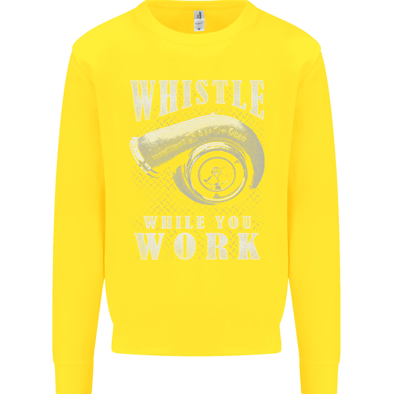 Whistle While You Work Turbo Cars Kids Sweatshirt Jumper Yellow
