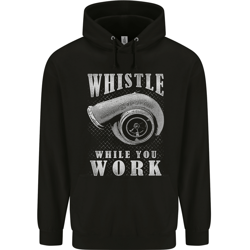 Whistle While You Work Turbo Cars Mens 80% Cotton Hoodie Black
