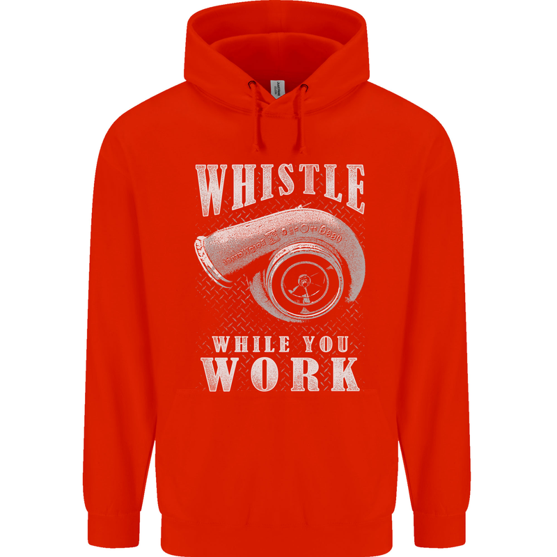 Whistle While You Work Turbo Cars Mens 80% Cotton Hoodie Bright Red