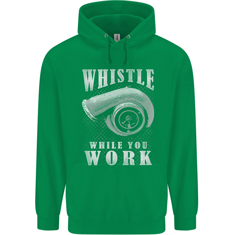 Whistle While You Work Turbo Cars Mens 80% Cotton Hoodie Irish Green