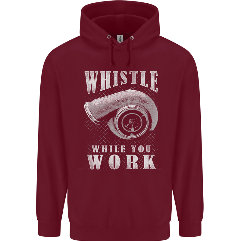Whistle While You Work Turbo Cars Mens 80% Cotton Hoodie Maroon