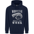 Whistle While You Work Turbo Cars Mens 80% Cotton Hoodie Navy Blue