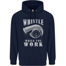 Whistle While You Work Turbo Cars Mens 80% Cotton Hoodie Navy Blue
