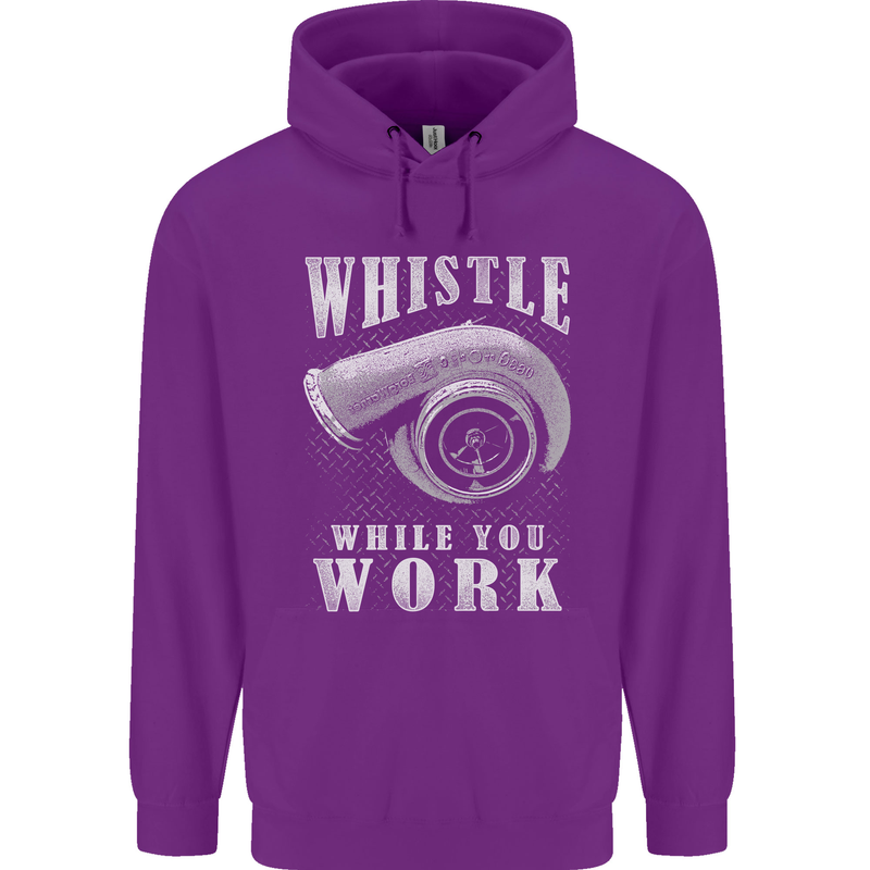 Whistle While You Work Turbo Cars Mens 80% Cotton Hoodie Purple