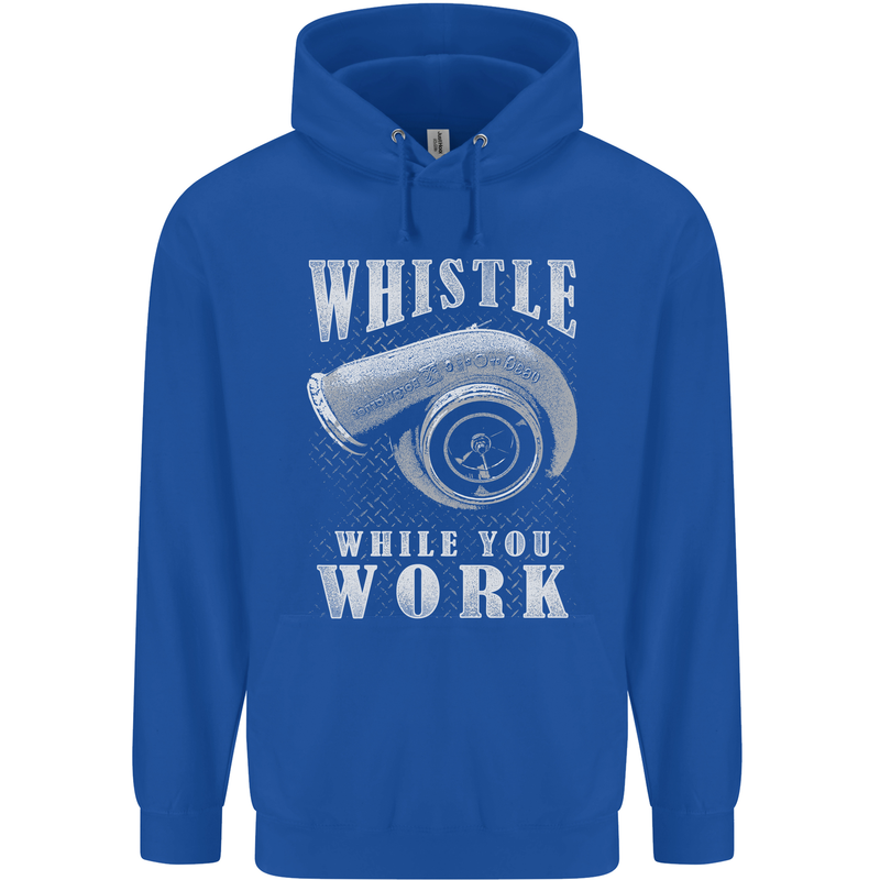 Whistle While You Work Turbo Cars Mens 80% Cotton Hoodie Royal Blue