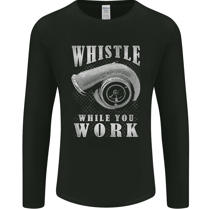 Whistle While You Work Turbo Cars Mens Long Sleeve T-Shirt Black