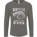 Whistle While You Work Turbo Cars Mens Long Sleeve T-Shirt Charcoal