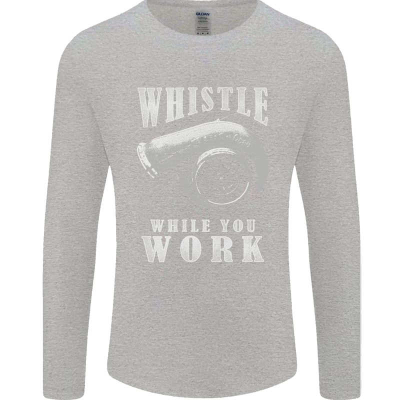 Whistle While You Work Turbo Cars Mens Long Sleeve T-Shirt Sports Grey