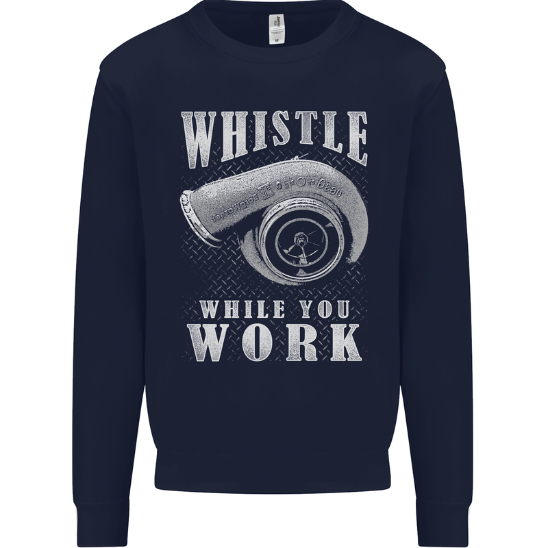 Whistle While You Work Turbo Cars Mens Sweatshirt Jumper Navy Blue