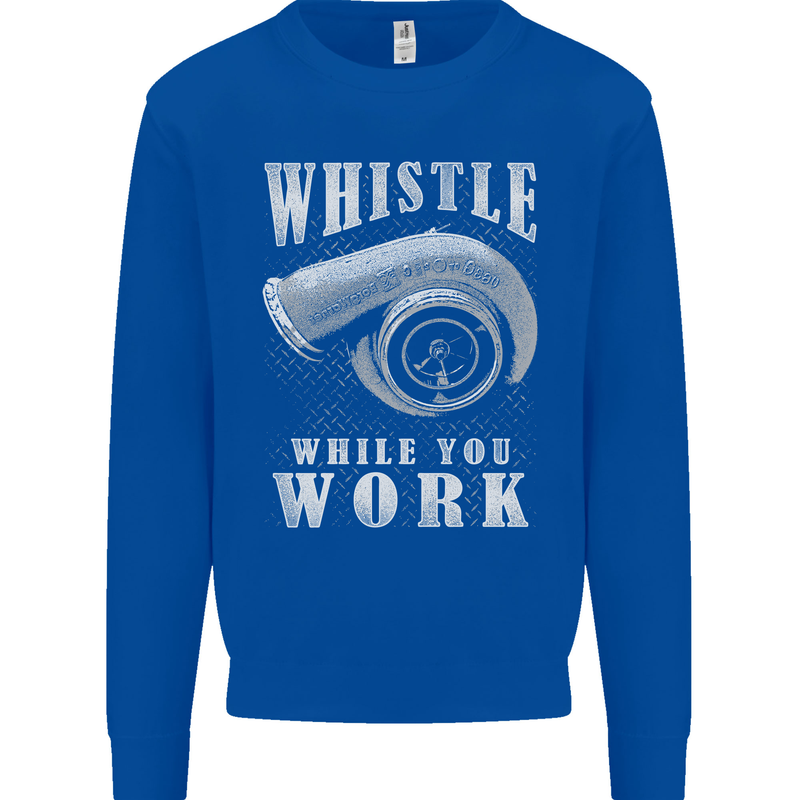 Whistle While You Work Turbo Cars Mens Sweatshirt Jumper Royal Blue