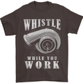 Whistle While You Work Turbo Cars Mens T-Shirt Cotton Gildan Dark Chocolate